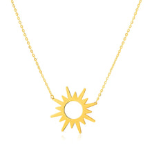 Load image into Gallery viewer, Yellow Gold 14k Sunburst Women&#39;s Link Necklace