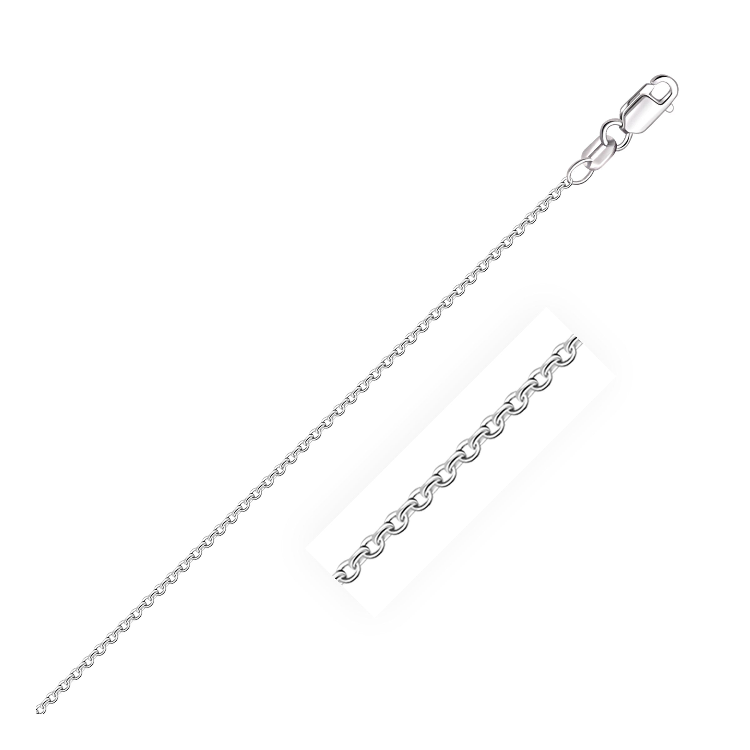 White Gold 14k 1.5mm Round Cable Link Chain