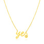14K Yellow Gold Yes Necklace with Diamond