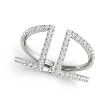 Load image into Gallery viewer, White Gold 14k Open Style Dual Band Ring with Diamonds