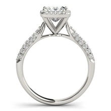 Load image into Gallery viewer, White Gold 14k 1 Halo Pave Band Diamond Engagement Ring