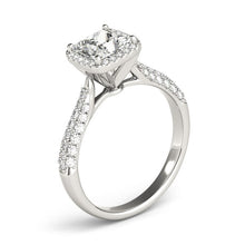 Load image into Gallery viewer, White Gold 14k 1 Halo Pave Band Diamond Engagement Ring