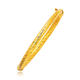 Yellow Gold 14k Polished Cable Motif Bangle