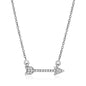 White Gold 14k 18 inch Women's Necklace with Gold and Diamonds Arrow