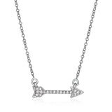 White Gold 14k 18 inch Women's Necklace with Gold and Diamonds Arrow