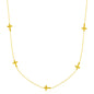 Yellow Gold 14k Women's Chain Necklace with Cross Stations