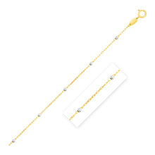Load image into Gallery viewer, Two Tone Gold 14k 3.5mm Diamond Cut Bead Links Pendant Chain