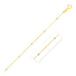 Two Tone Gold 14k 3.5mm Diamond Cut Bead Links Pendant Chain