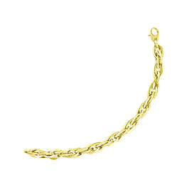 Yellow Gold 14k Singapore Thick Women's Chain Style Bracelet