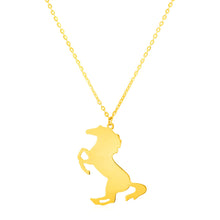 Load image into Gallery viewer, Yellow Gold 14k Women&#39;s Link Necklace with Horse
