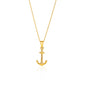 Yellow Gold 14k Classic Cable Chain with Anchor Pendant in Lobster Clasp