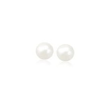 Load image into Gallery viewer, 14k Yellow Gold Freshwater Cultured White Pearl Stud Earrings (4.0 mm)