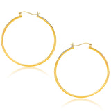 Yellow Gold 10k 40mm Polished Hoop Earrings with Snap Lock Backing