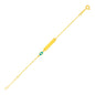 Yellow Gold 14k 5 1/2 inch Childrens ID Bracelet with Enameled Eye