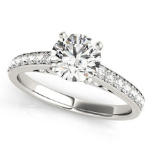 Load image into Gallery viewer, 14k White Gold Single Row Prong Set Diamond Engagement Ring (1 3/8 cttw)