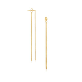 Yellow Gold 14k Double Chain Style Drop Earrings