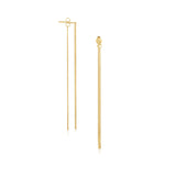 Yellow Gold 14k Double Chain Style Drop Earrings