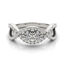 Load image into Gallery viewer, White Gold 14k Split Shank Infinity Two Stone Round Diamond Ring