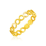 Yellow Gold 14k Polished Open Circle Exquisite Motif Rings