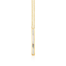Load image into Gallery viewer, Yellow Gold 14k Women&#39;s Bar Necklace with Mother of Pearl