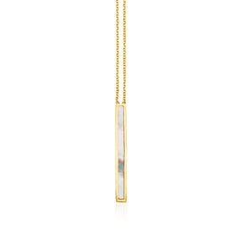 Yellow Gold 14k Women's Bar Necklace with Mother of Pearl