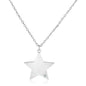 Sterling Silver 18 inch Women's Necklace with Star Pendant with Diamonds