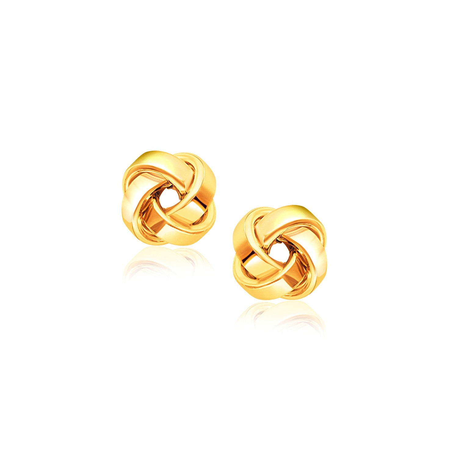 Yellow Gold 14k Classic Stud Love Knot Earrings