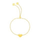 Yellow Gold 14k Adjustable Women's Heart Bracelet