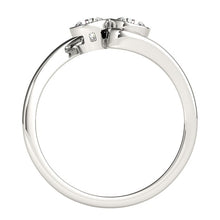Load image into Gallery viewer, White Gold 14k Bezel Set Curved Band Two Stone Diamond Ring