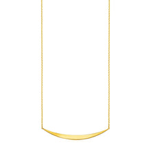 Load image into Gallery viewer, Yellow Gold 14k Polished Curved Women&#39;s Bar Necklace with Pendant
