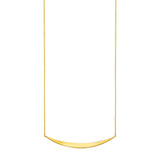 Yellow Gold 14k Polished Curved Women's Bar Necklace with Pendant