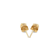 Load image into Gallery viewer, 14k Yellow Gold Stud Earrings with White Hue Faceted Cubic Zirconia