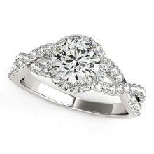 Load image into Gallery viewer, 14k White Gold Entwined Split Shank Diamond Engagement Ring (1 1/2 cttw)