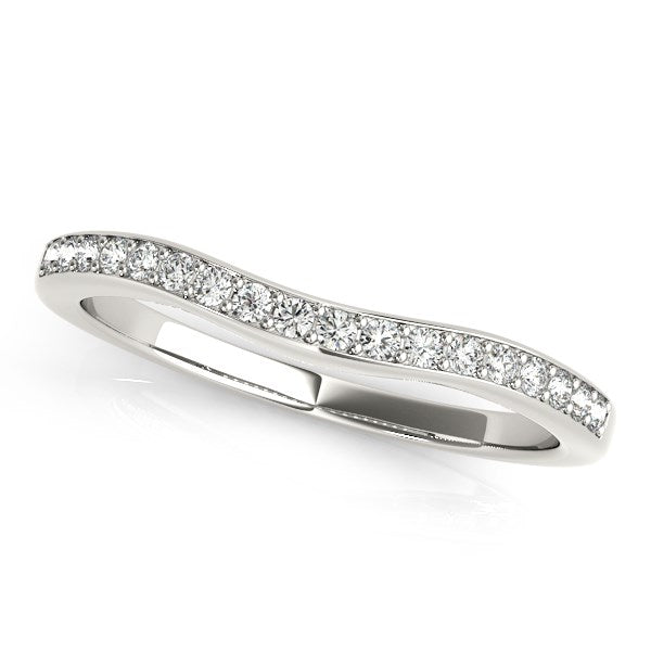 White Gold 14k Channel Curved Diamond Wedding Ring