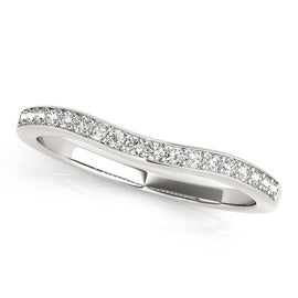 White Gold 14k Channel Curved Diamond Wedding Ring