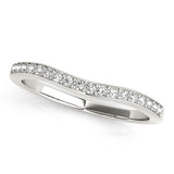 White Gold 14k Channel Curved Diamond Wedding Ring
