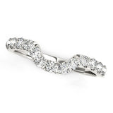 White Gold 14k Curved Design Pave Diamond Wedding Ring