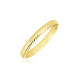 Yellow Gold 14k Textured Comfort Fit Wedding Band