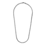 Sterling Silver Gunmetal Finish Round Box Women's Chain Necklace