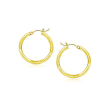 Load image into Gallery viewer, 10k Yellow Gold Diamond Cut Hoop Earrings (15mm)