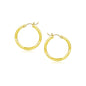 10k Yellow Gold Diamond Cut Hoop Earrings (15mm)