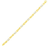 Two-Tone Gold 14k Oval and Infinity Women's Motif Link Bracelet