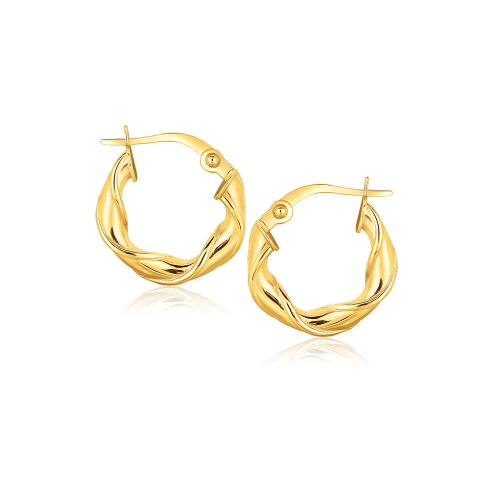 Yellow Gold 14k 5-8 inch Hoop Earrings with Snap Lock Backing