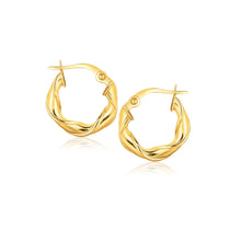 Load image into Gallery viewer, Yellow Gold 14k 5-8 inch Hoop Earrings with Snap Lock Backing
