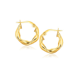 Yellow Gold 14k 5-8 inch Hoop Earrings with Snap Lock Backing