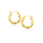 Yellow Gold 14k 5-8 inch Hoop Earrings with Snap Lock Backing