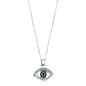 Sterling Silver Evil Eye Pendant with Cubic Zirconias & Lobster Clasp