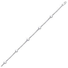 Load image into Gallery viewer, 14k White Gold Anklet with Puffed Heart Design