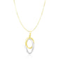 14k Two-Tone Gold Interlaced Oval Motif Pendant