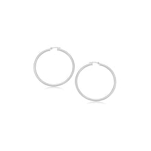 Load image into Gallery viewer, White Gold 14k 15 mm Polished Hoop Earrings with Snap Lock Backing